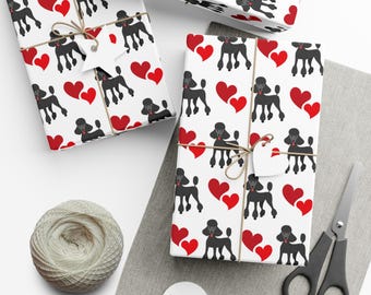 Poodle Gift Wrap Papers, Premium Wrapping Paper - Dog Lover Gift, Gift Packaging, Paper Crafts, Scrapbooking
