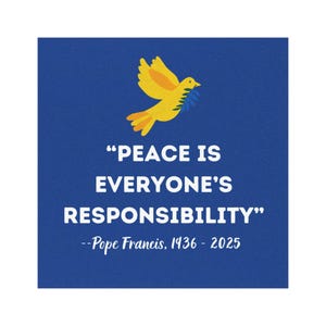Pope Francis Peace in Ukraine Car Decal, Inspirational Quote Magnet, 5 x 5 Inch Magnet, Car Accessories; Catholic Gift; Ukrainian Gift