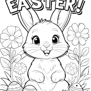 Coloring Pages for Easter, Bundle of 3, Printable Easter Fun, Kids Craft Activity,Bunny and Egg Designs, Easter Bunny Fun Download, Chick