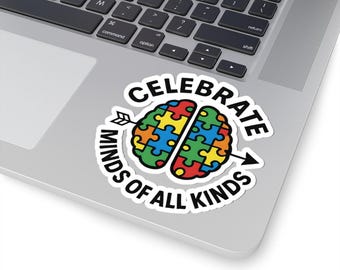 Stickers de soutien à la neurodiversité, stickers colorés pour ordinateurs portables, bouteilles d'eau, journaux intimes, sticker de sensibilisation à l'autisme, cadeau à l'autisme