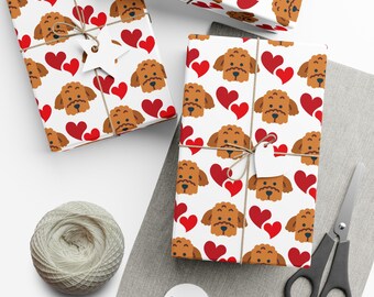 Labradoodle Gift Wrap Papers, Premium Wrapping Paper - Dog Lover Gift, Holiday Present, Gift Packaging, Paper Crafts, Scrapbooking