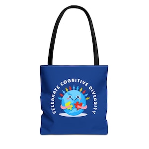 Neurodiversiteitstas, draagtas autisme-ondersteuning, milieuvriendelijke boodschappentas, bewustzijnstas, cadeau voor bondgenoten, autistisch heden, speciaal Ed-cadeau