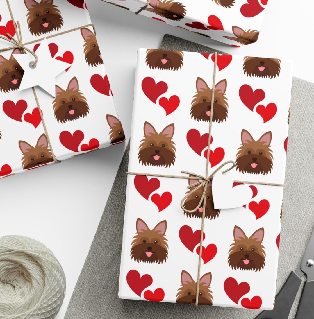 Yorkie Wrapping Paper Yorkshire Terrier Yorkie Gift Wrap Papers, Premium Wrapping Paper - Dog ...