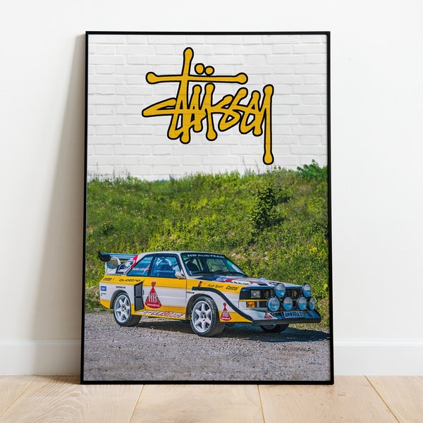 Stussy x Audi Quattro Esthetische Poster - Gratis wereldwijde verzending - Premium 170gsm papier - Muur/kamer/kantoorkunst