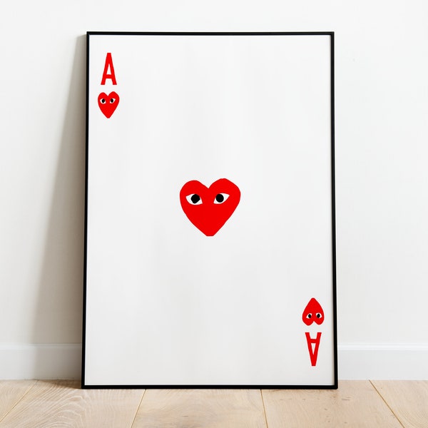 Ace of Hearts - Comme des Garçons (CDG) Streetwear Poster - Free Shipping - 170GSM Paper - Wall Art For Your Room/Office/House