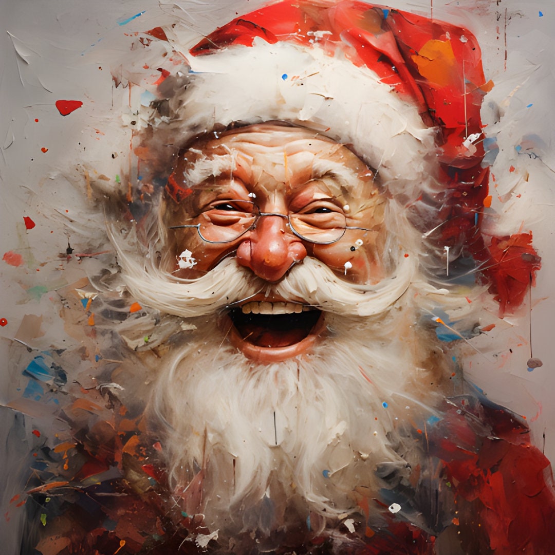 Santa Claus Printschristmas Wall Art Xmas Printable Home Etsy