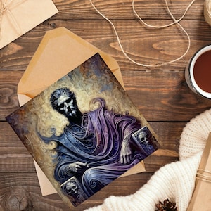 Biglietto d'auguri per il dio greco degli inferi dell'Ade - arte astratta impressionista all'interno vuoto - perfetto per la festa del papà o i compleanni