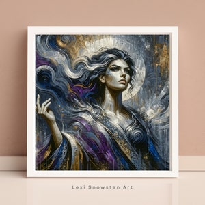 Hecate, Digital Art Print - Greek Goddess of Magic and Witchcraft Artwork in an Impressionist Abstract Style, Wall Decoration, Boho Wall Art