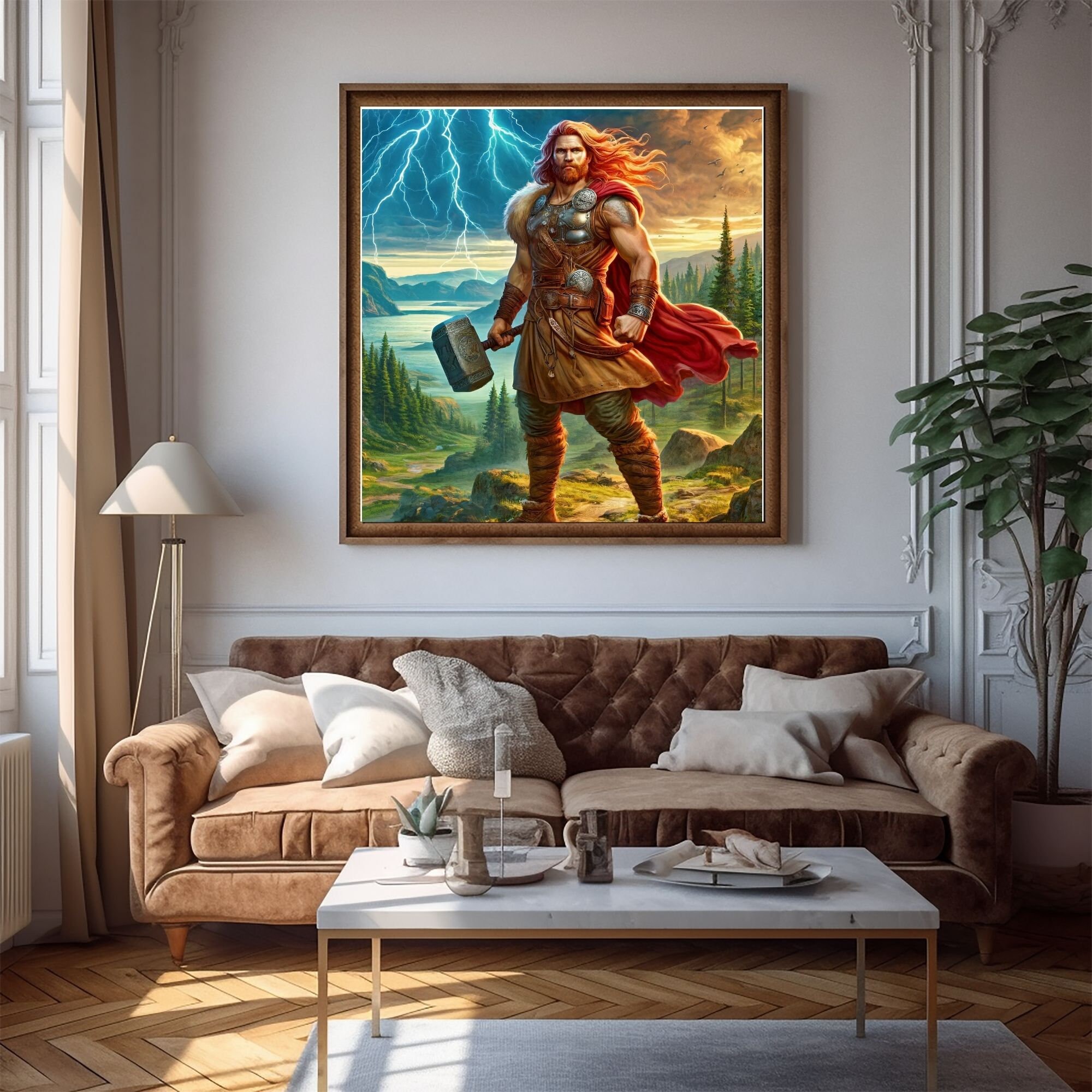 Thor Norse God Of Thunder And Strength Digital Art Print Wall Thor Norse God Of Thunder And Strength Digital Art Print Wall