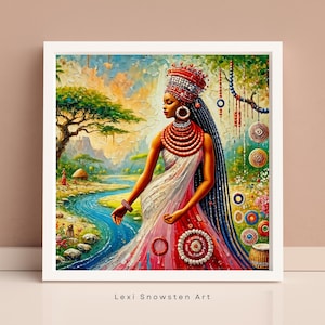 Oba, African Orisha Goddess of Marriage and Loyalty – Afrocentric Digital Art Print, Spiritual Wall Art