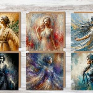 Cartes de voeux déesses grecques - Mélangez et assortissez les cartes de voeux vierges, idéales pour les wicca et les païens