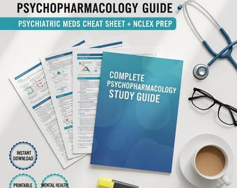 Complete Psychopharmacology Study Guide | Psychiatric Meds Cheat Sheet | Mental Health Nursing Notes | NCLEX Prep | Pharmacology Flashcards