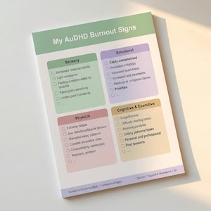 AuDHD Burnout Recovery Workbook Printable | Nervous System Reset for Autistic ADHD Adults | Shame-Free Mental Health Journal PDF |