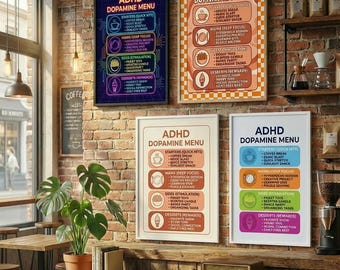 ADHD Dopamine Menu Printable | Executive Dysfunction & Burnout Tool | Neurodivergent Decor Therapy Office  Self-Care PDF Instant Download