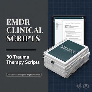 EMDR Therapy Tools Bundle | 8-Phase Trauma Therapy Workbook EMDR Scripts for Therapists | PTSD Counseling Digital Download