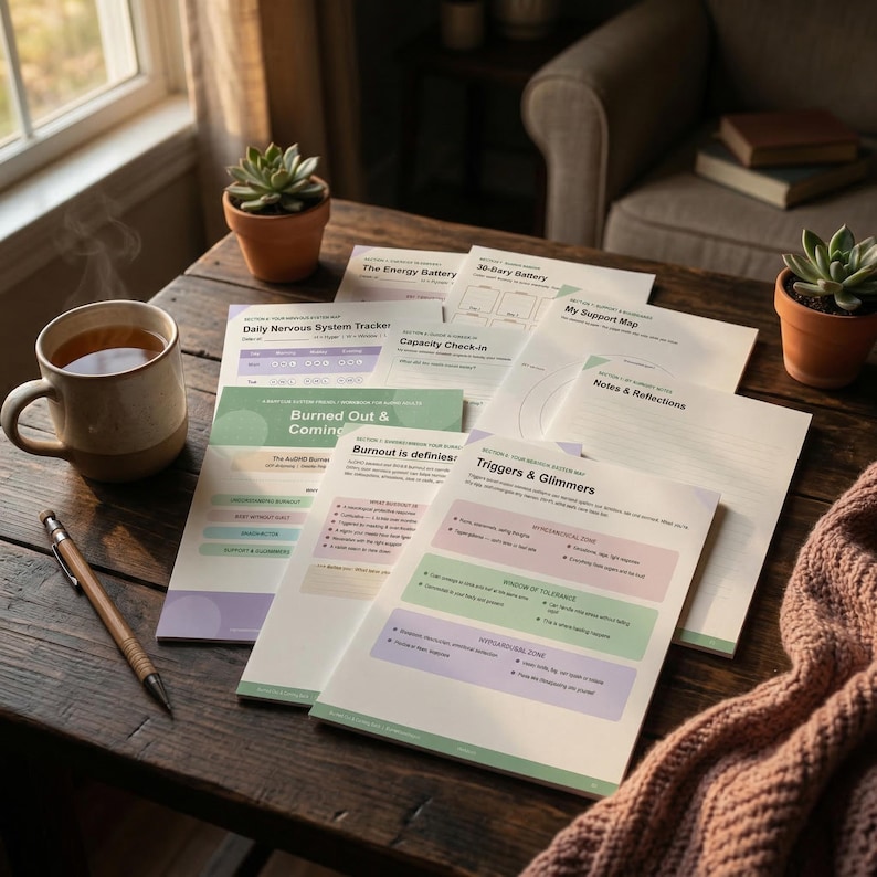 AuDHD Burnout Recovery Workbook Printable | Nervous System Reset for Autistic ADHD Adults | Shame-Free Mental Health Journal PDF |