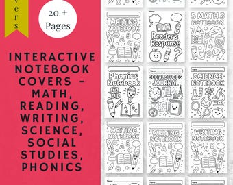 Mindful Kids Notebook Covers | Low-Pressure School Journal Set | Anxiety Relief Coloring Pages | Gentle Back to School Activity |