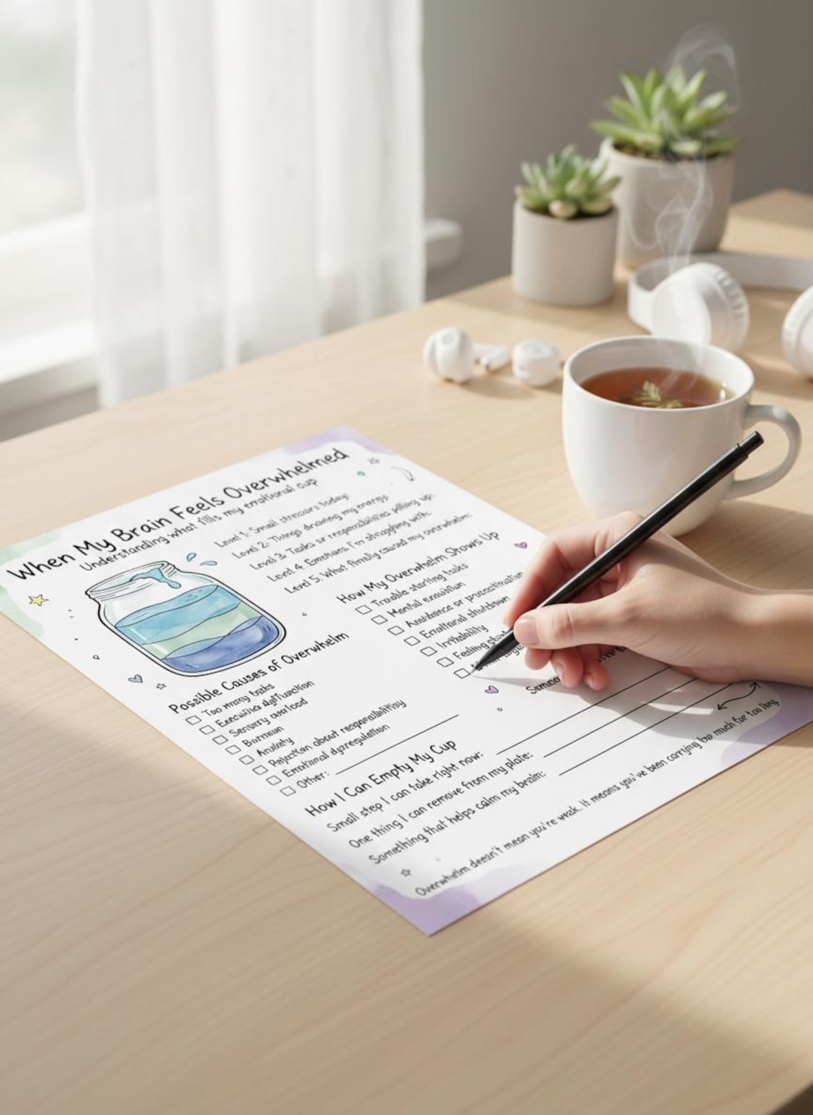Dysfunction Worksheet ADHD Overwhelm Worksheet Printable | Emotional Regulation Therapy Tool ...