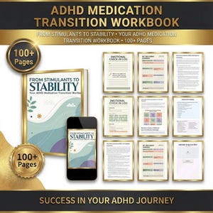 ADHD Medication Tracker Printable | Stimulant to Non-Stimulant Transition Workbook | Newly Diagnosed ADHD Journal for Adults and Teens