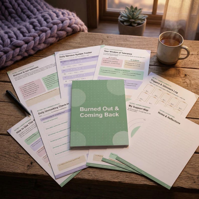 AuDHD Burnout Recovery Workbook Printable | Nervous System Reset for Autistic ADHD Adults | Shame-Free Mental Health Journal PDF |