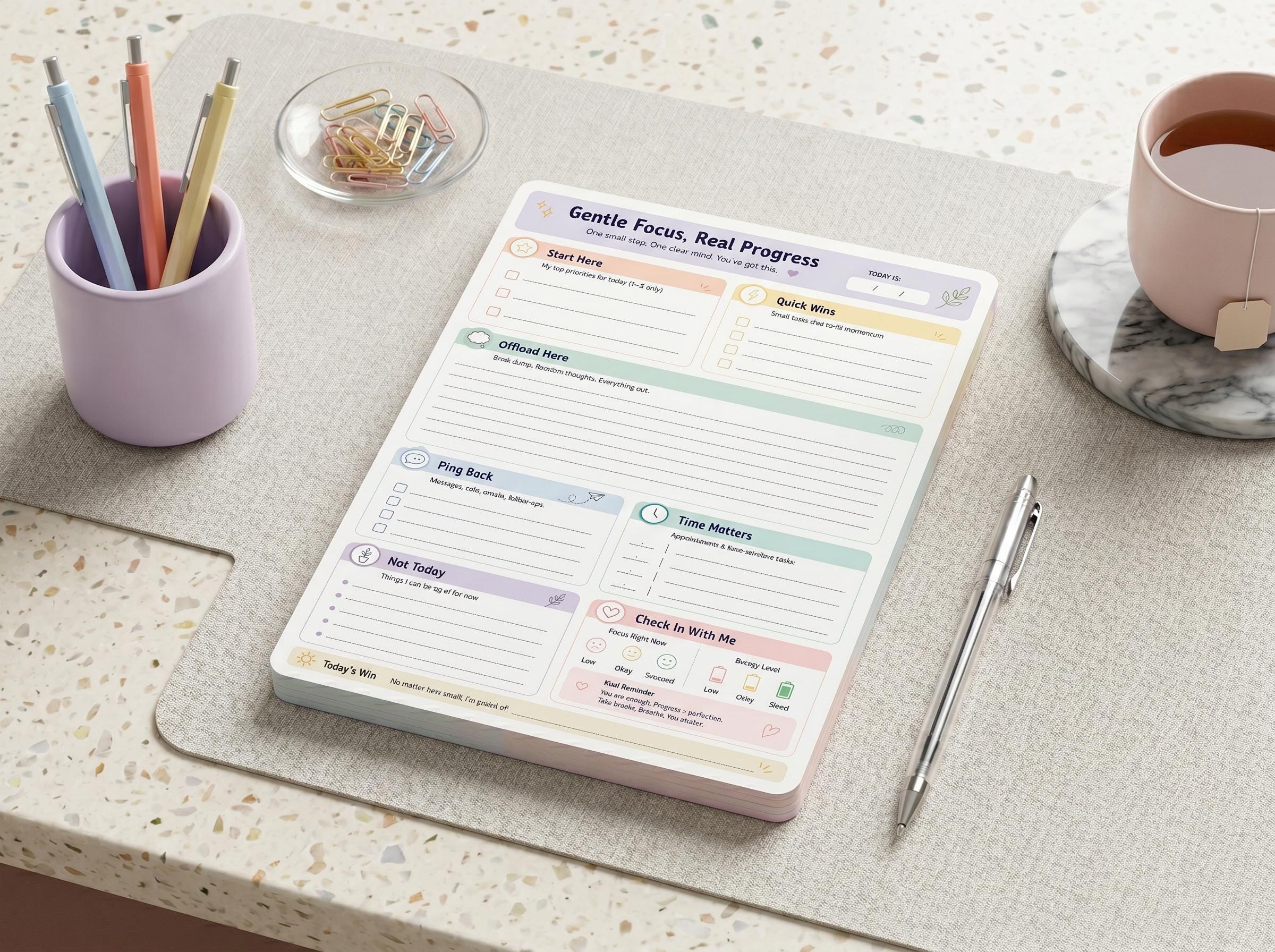 Brain Dump Planner Printable | ADHD Daily Planner Notepad to Do List ...