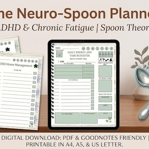 ADHD Spoon Theory Planner | Digital Energy Tracker for Neurodivergent Adults | AuDHD Burnout Tool | Dopamine Menu | GoodNotes PDF Printable