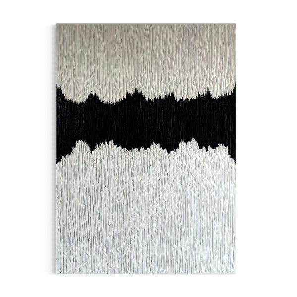 Abstract structuur schilderij wit zwart ‘mono’