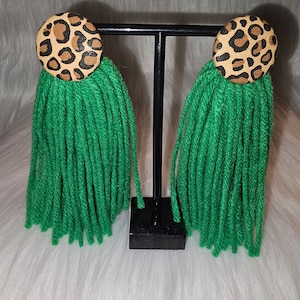 Yarn tassel earrings
