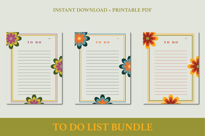 Folky Flower to Do List Bundle | Printable Template (PDF Download) - Etsy