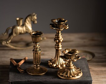 Handmade Retro Antique Candle Holder | Table decoration House warming House decoration Candle holder set Pillar candle holder retro stick