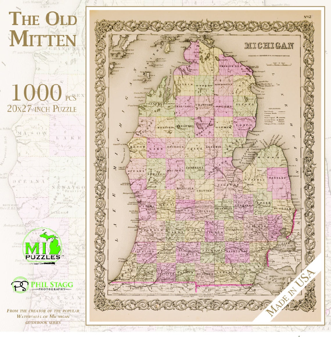 The Old Mitten - 1000 Piece Jigsaw Puzzle - MI Puzzles by Phil Stagg ...