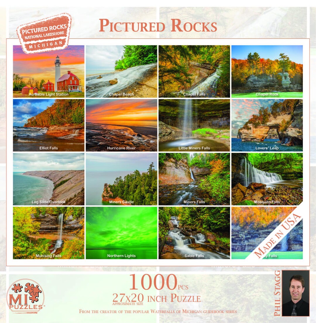 Pictured Rocks - 1000 Piece Jigsaw Puzzle - MI Puzzles by Phil Stagg ...