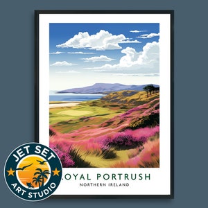 Royal Portrush Golf Course Poster Print Northern Ireland Wall Art Framed Unframed Canvas Golf Gift