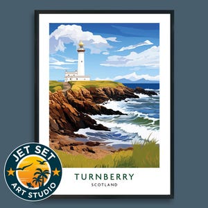 Turnberry Golf Course Poster Print Scotland Golf Print Wall Art Framed Unframed Canvas Golf Gift Scottish