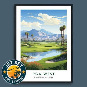 PGA West Golf Course Poster Print Wall Art California USA Golf Framed Unframed Canvas Travel Gift