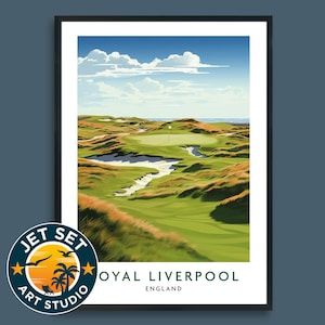 Royal Liverpool Golf Course Poster Print Wall Art Framed Unframed Canvas Golf Gift
