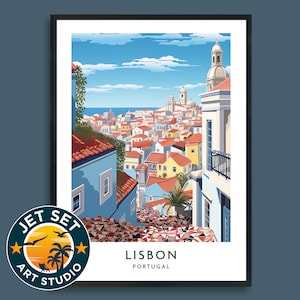 Lisbon Portugal Travel Print Poster Wall Art Framed Unframed Canvas Travel Gift