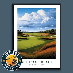 Bethpage Black Golf Course New York Golf Poster Print Wall Art Framed Unframed Canvas Golf Gift