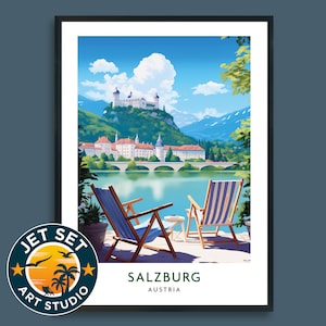 Salzburg Austria Travel Print Poster Wall Art Framed Unframed Canvas Travel Gift