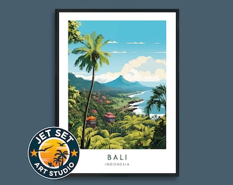 Impresión de viaje de Bali, Indonesia, arte de pared, colgante de pared, decoración del hogar, regalo para amantes del arte, lienzo enmarcado sin marco, regalo de viaje de Indonesia, arte para sala de estar