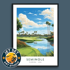 Seminole Golf Course Poster Print Wall Art Florida USA Golf Framed Unframed Canvas Travel Gift