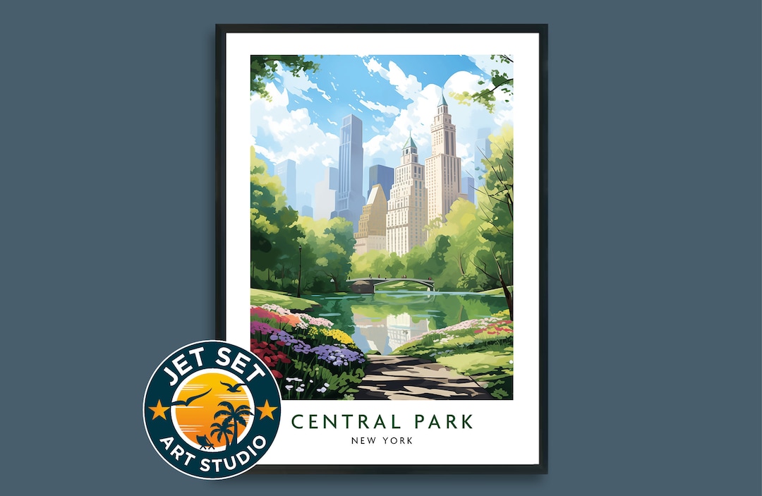 Central Park New York NYC Travel Print Poster Manhattan Wall Art Wall ...