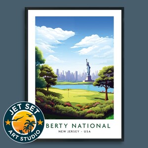 Liberty National Golf Course Poster Print Wall Art Framed Unframed Canvas Golf Gift