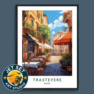 Trastevere Rome Italy Travel Print Wall Art Wall City Poster Hanging Home Décor Gift Art Lovers Framed Unframed Canvas Italian Travel Gift