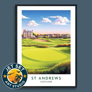 St Andrews Old Golf Course Poster Print Scotland Wall Art Framed Unframed Canvas Golf Gift