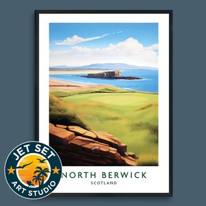 North Berwick Golf Course Poster Print Scotland Wall Art Framed Unframed Canvas Golf Gift