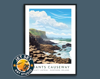Giants Causeway Northern Ireland Travel Print Wall Art Wall Hanging Home Décor Gift Art Lovers Framed Unframed Canvas Ireland Travel Gift