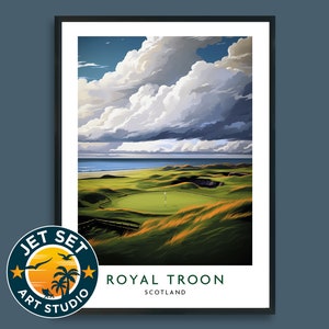 Royal Troon Golf Course Poster Print Scotland Wall Art Framed Unframed Canvas Golf Gift
