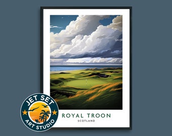 Royal Troon Golf Course Poster Print Scotland Wall Art Framed Unframed Canvas Golf Gift