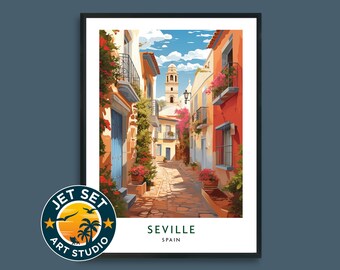 Lámina decorativa de Sevilla, España. Lienzo con marco o sin marco. Ideal como regalo de viaje.